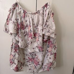 Off the shoulder flowy rose top